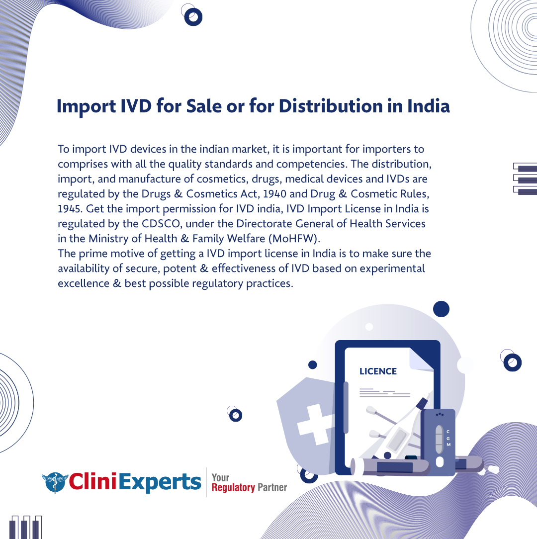 Import IVD for Sale or for Distribution in India