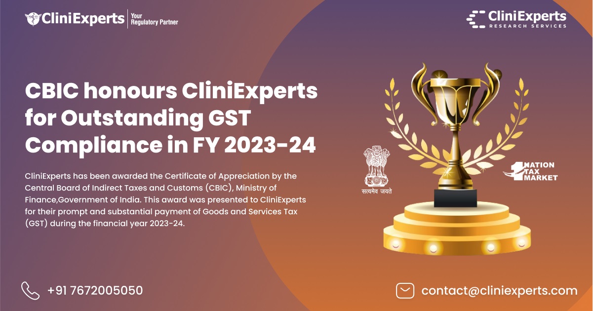 CBIC honours CliniExperts for Outstanding GST Compliance in FY 2023-24 OG